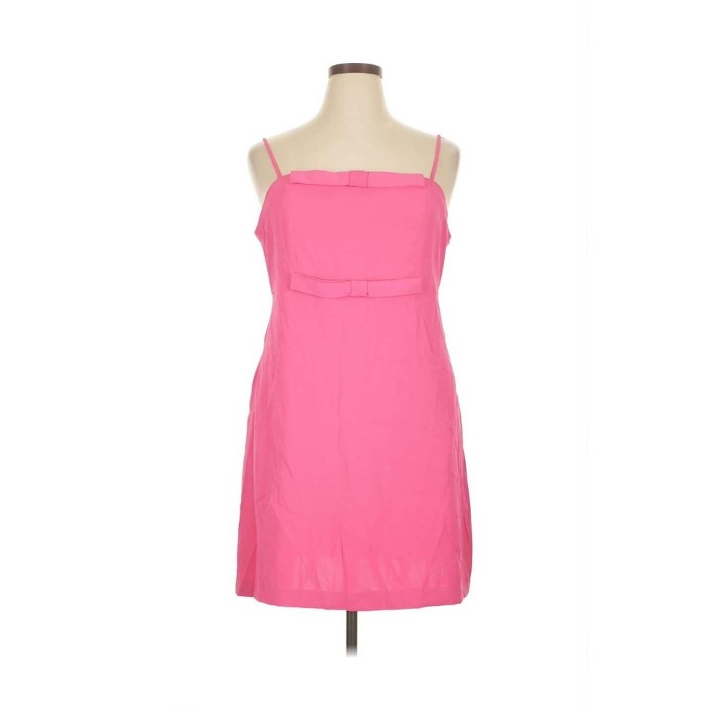 Prabal Gurung Pink Cotton Bow Front Sleeveless Mini Shift Dress Womens 14 NWT